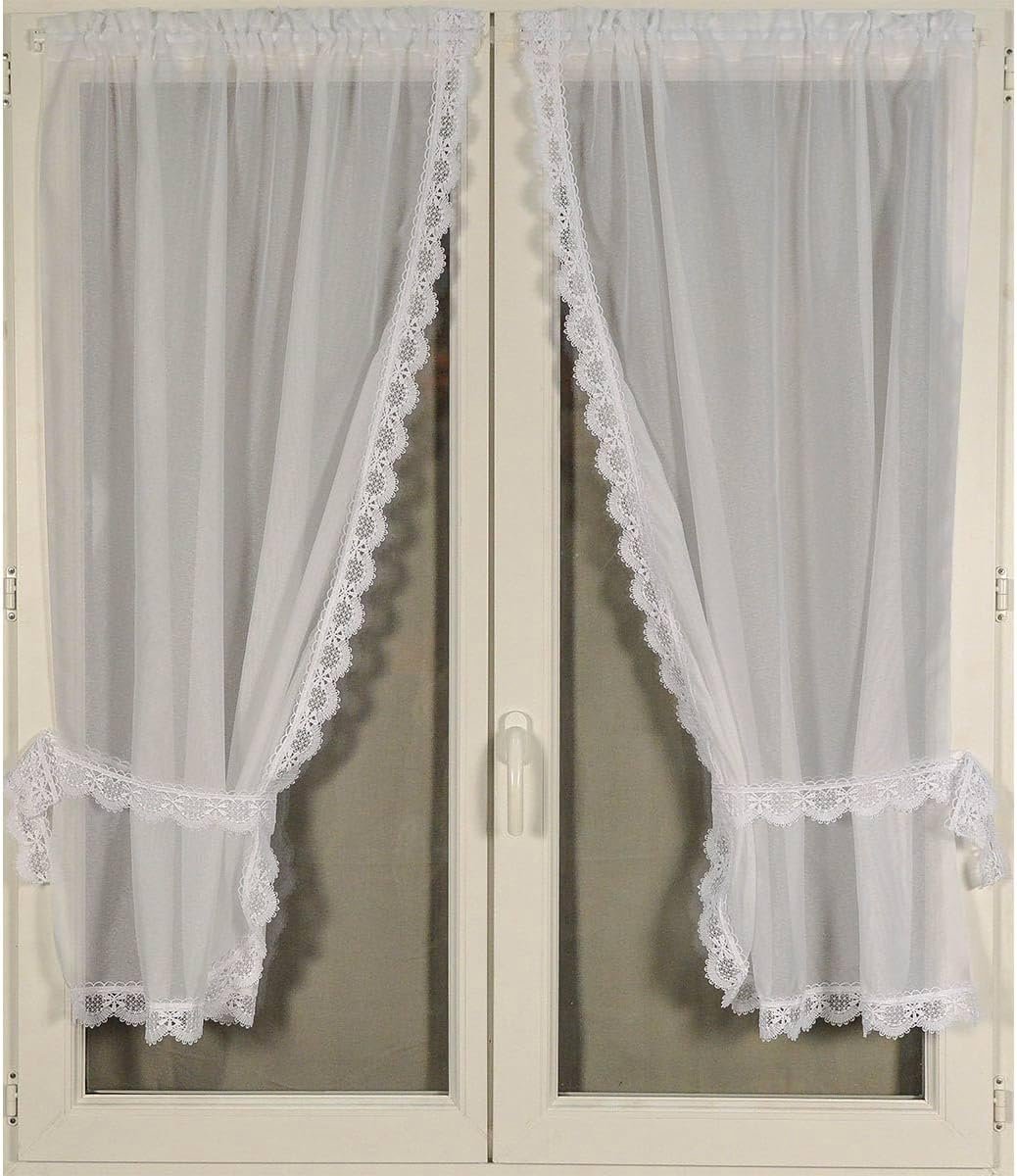 motief "Goede vrouw, met macramé rand, wit, 65 x 120 cm