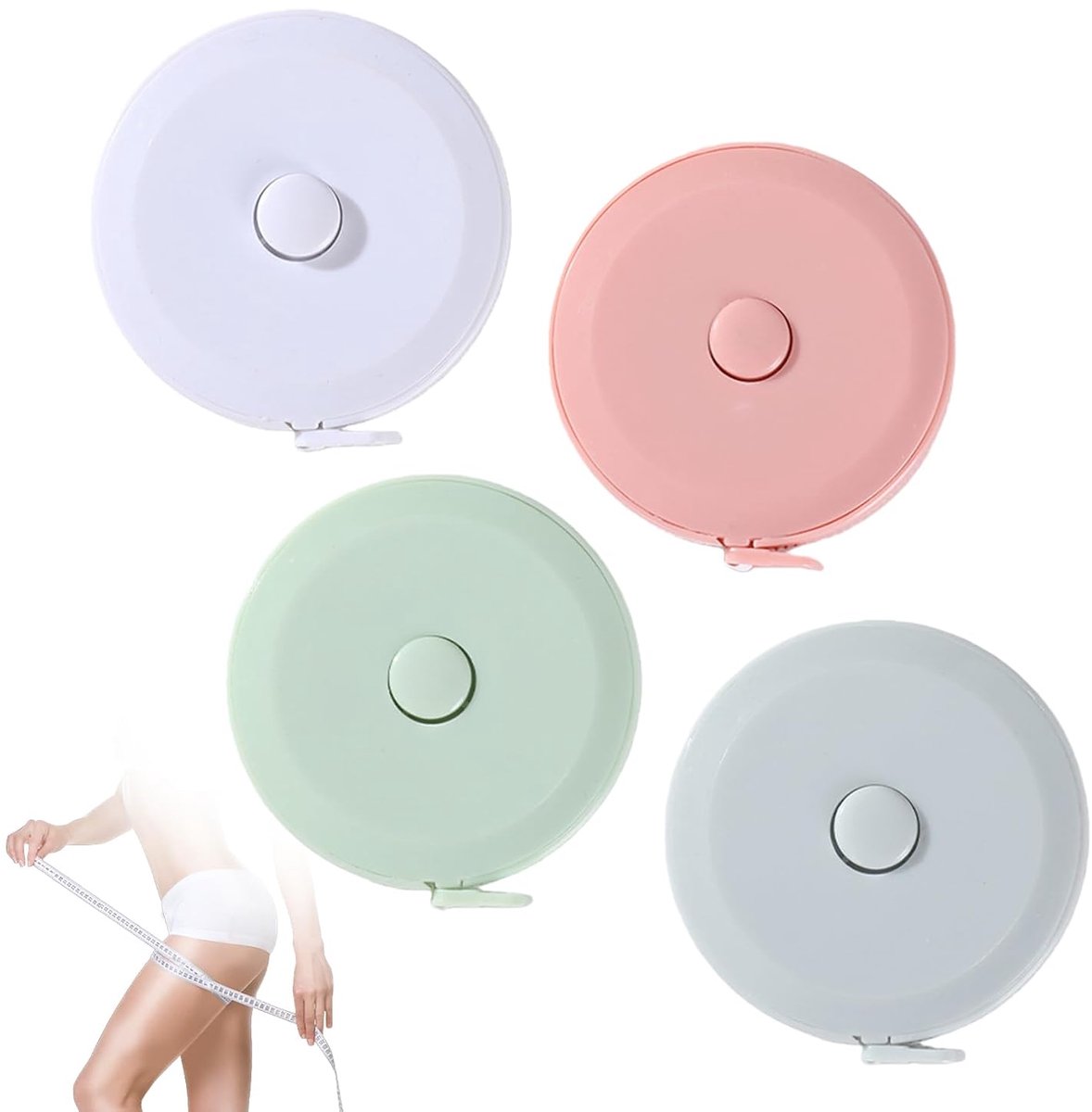 4 stuks meetlint voor lichaam, lichaamsmeetlint, meetlint, kleermakersmeetlint voor het meten van lengte, borst, taille, omtrekmeetlint, lichaamsomtrek (1,5 m)