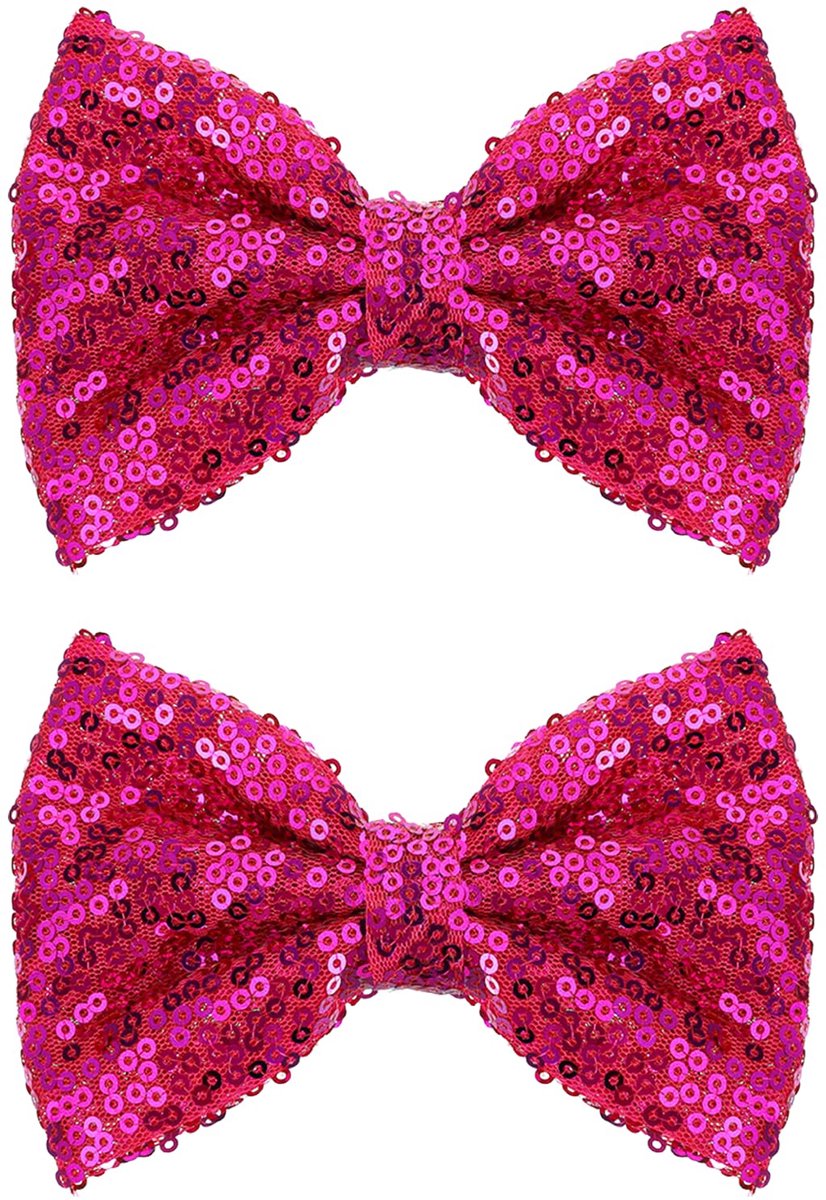 Pink Glitter Haar Strikken, 2 stuks Sprankelende Pailletten Haarspeldjes met Alligator Clips, Haaraccessoires voor Meisjes Kinderen Vrouwen Verjaardagsfeest Kerstmis - 4,7 Inch
