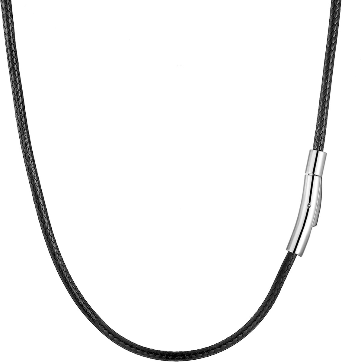 Leren ketting heren lederen halsketting 2/3 mm met sluiting lederen band ketting voor dames zwart/bruin rubberen ketting sieraden 46-76 cm