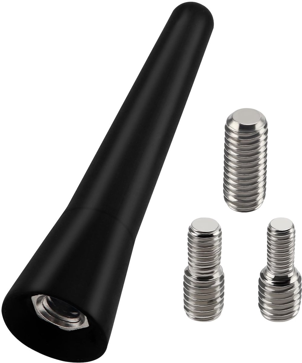 6.5cm Auto Antenne, FM DAB Dakantenne Auto, Auto Antenne Kort Universeel, met 3 Schroeven (M4, M5, M6), voor FM/AM Radio Ontvangst