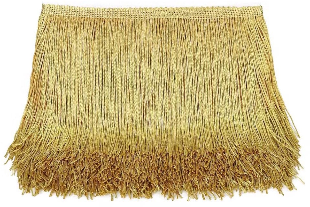 Franjeslint, zijde franjes kwast franjeslint decoratielint, franjes gesneden voor DIY knutselen kleding kostuums decoratie dansfranjes om te naaien (goud)