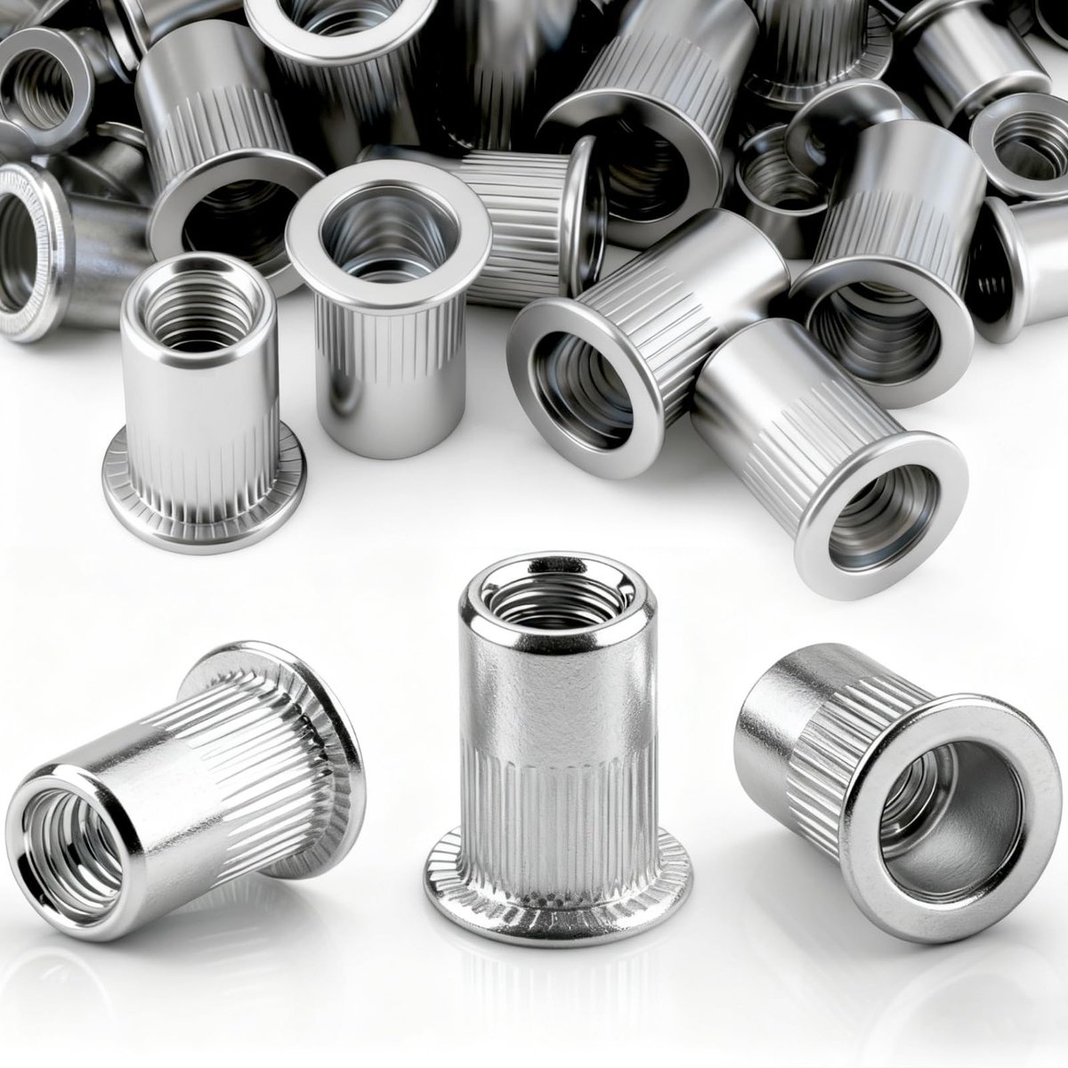 20 stuks klinkmoeren, M10 x 21 mm, intrekmoeren, draadklinknagels, platte kop, blindklinkmoeren, verzinkt staal, hulsmoeren, klinkmoeren, schroefdraadhuls, gebruikt voor metalen platen, buizen