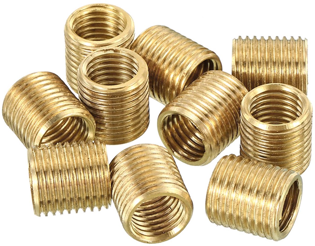 M10 naar M8 schroefdraad adapter handvat reduceerder, 10 verpakkingen 10 mm schroefdraad holle buis adapter messing koppeling connector buis aansluiting