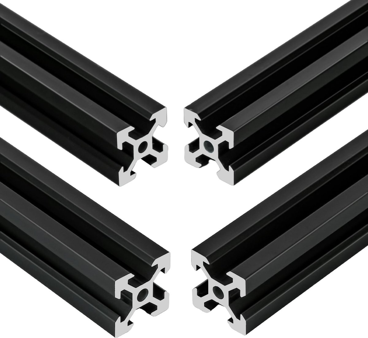 4 stuks V-type systeemprofielen 2020 300mm aluminiumprofiel geëxtrudeerd geanodiseerd lineaire rail 20x20 aluminiumprofiel voor 3D-printers DIY CNC-machines enz. (300mm)