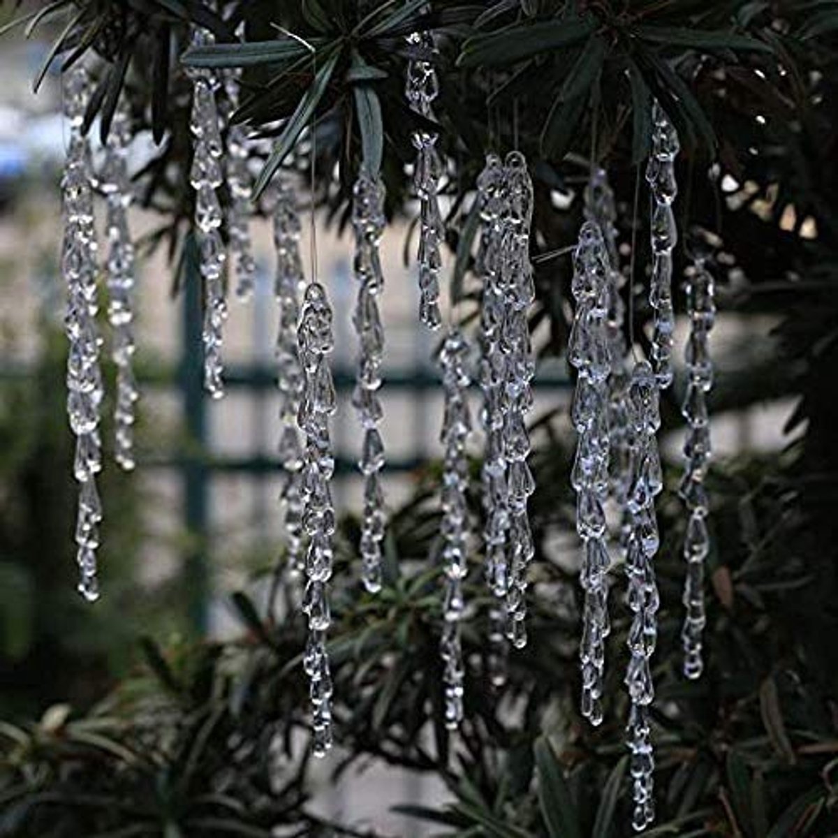 Kerstboomversiering ijspegel hangers, 25 stuks, acryl ijspegels, decoratie voor kerstboom