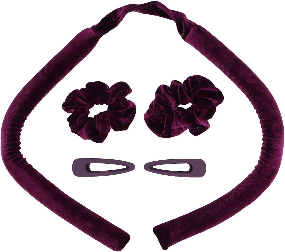 Kroesrol - Haarrollers Set - Haar Krullen - Hittevrij Slapen - 1 Set - Paars