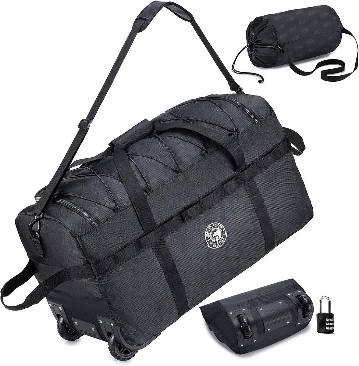Reistas met Wielen Groot 100L - Opvouwbare Handbagage - Met Combinatielock - Ideaal voor Reizen - SnelShoppen