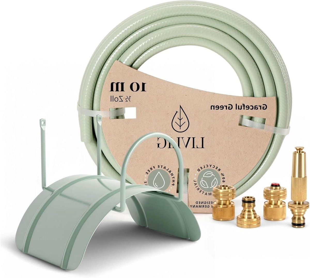 Tuinslang Set - Waterslang Groen - Planten Water Geven - Incl. Wandhouder Spuit - 10 Meter - Groen