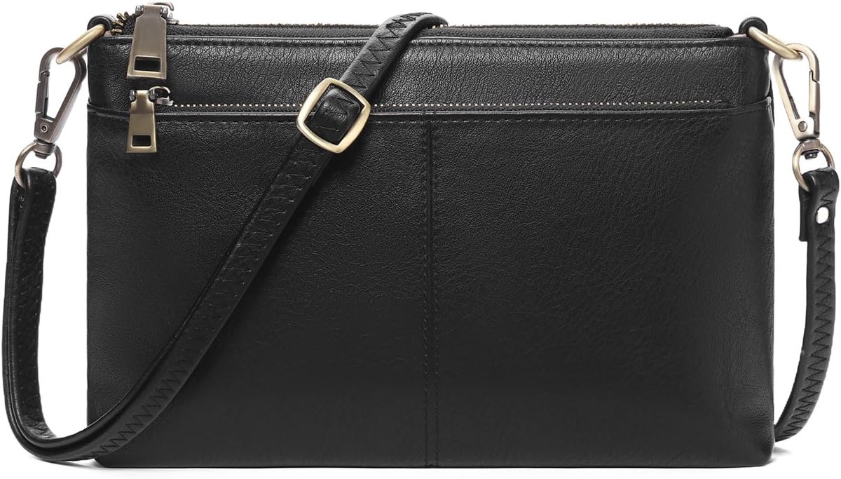SnelShoppen - Dames Schoudertas - Mobiele Telefoon Crossbodytas - Handtas van Leer met Kaartvakken - Verstelbare Afneembare Schouderriem - Ideaal voor