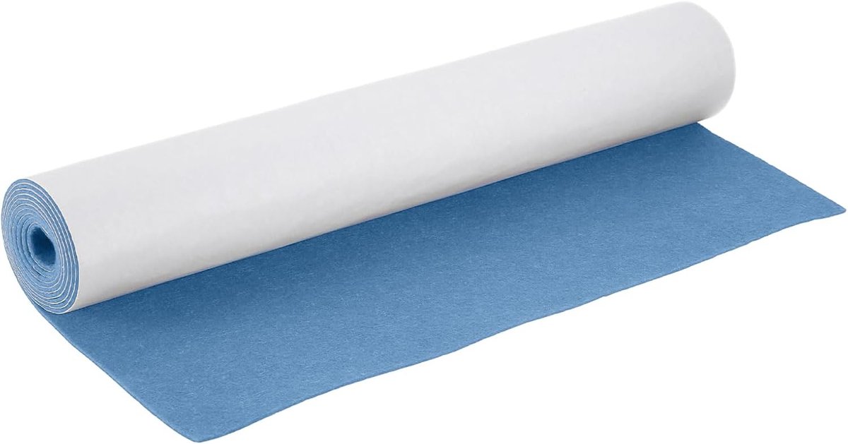 zelfklevende viltmat, viltstof, lichtblauw, 40 x 220 cm, 2 mm dik, vilten rol, doe-het-zelf, voor boxen, onderzetters, lademat, auto, vilt, fotolijst, stoelpoot, tafelpoten