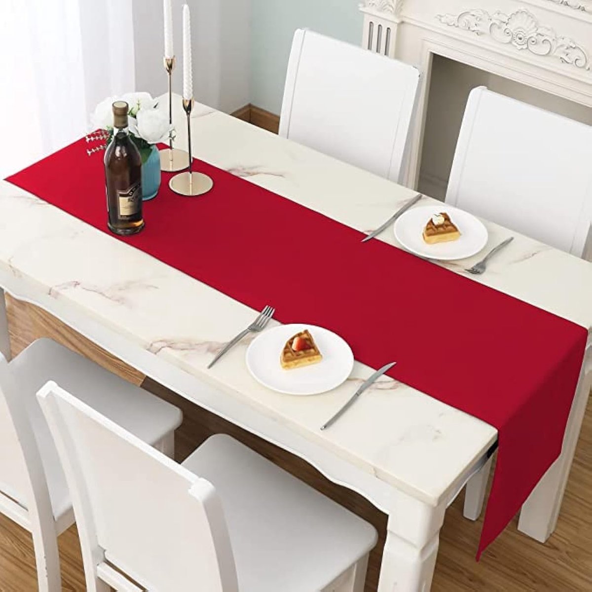 Verhoog je tafeldecoratie: premium rode tafelloper collectie - luxe katoen en linnen blends - perfect voor elke gelegenheid (42 x 230 cm)