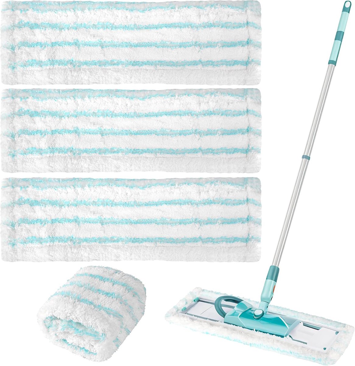 4 Pack MicroFiber MOP -deksel voor Leifheit Profi XL Micro Duo/Profi XL Cotton Plus, krachtige absorberende en ontsmetting voor alle vloertypen
