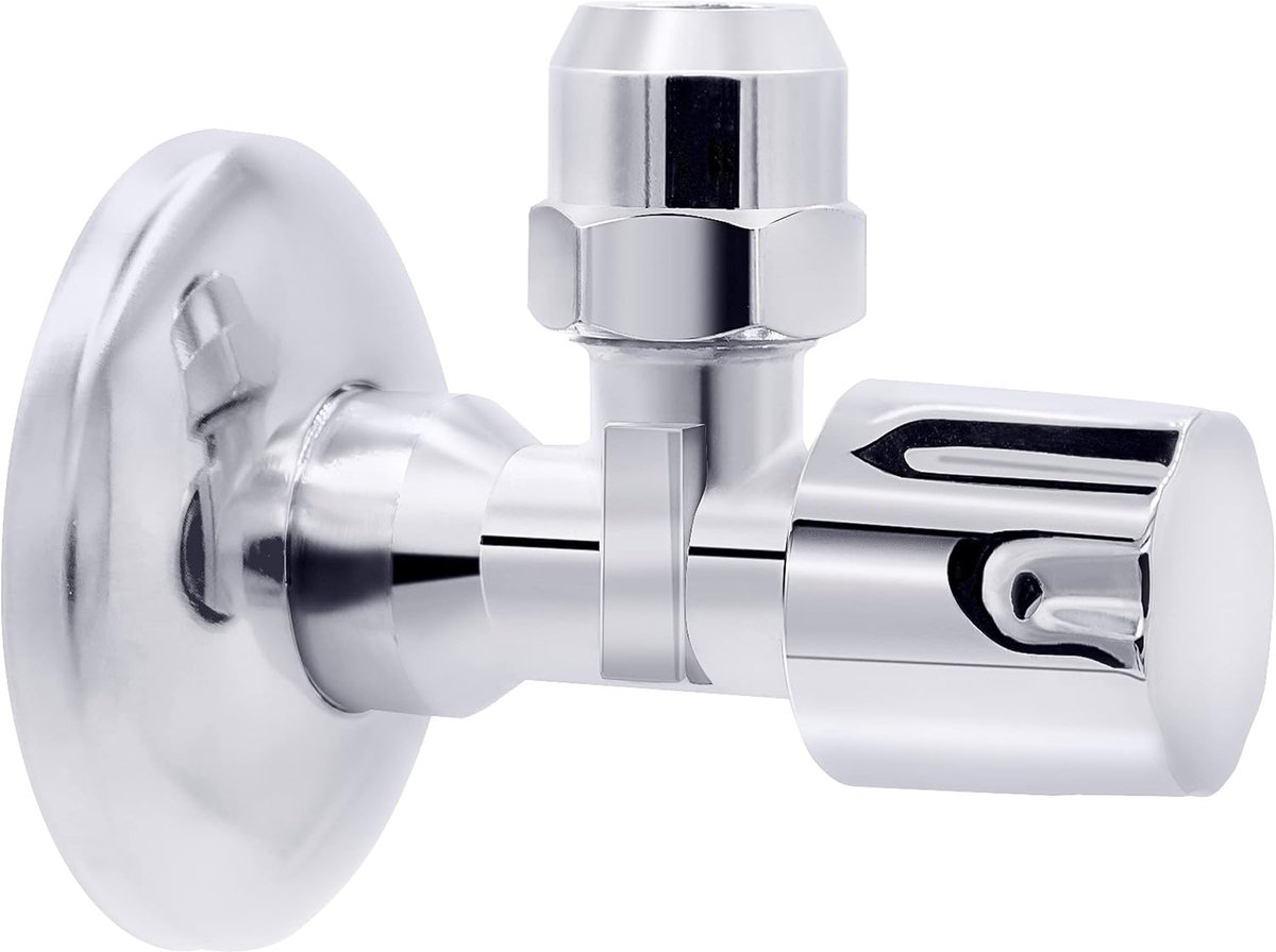 Hoekventiel 14900, 1/2", messing, DVGW/KTW/W270 goedkeuring, zelfdichtend, verchroomd