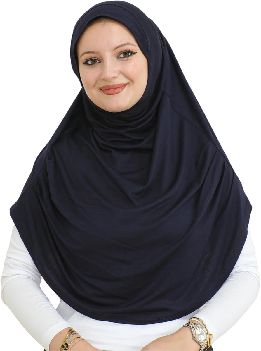 Kant-en-Klare Hijab voor Dames, Instant Moslim Tulband, Zachte Sjaal voor Gebed, Lange Islamitische Hijabs, Bescheiden Kleding, Jersey Abaya