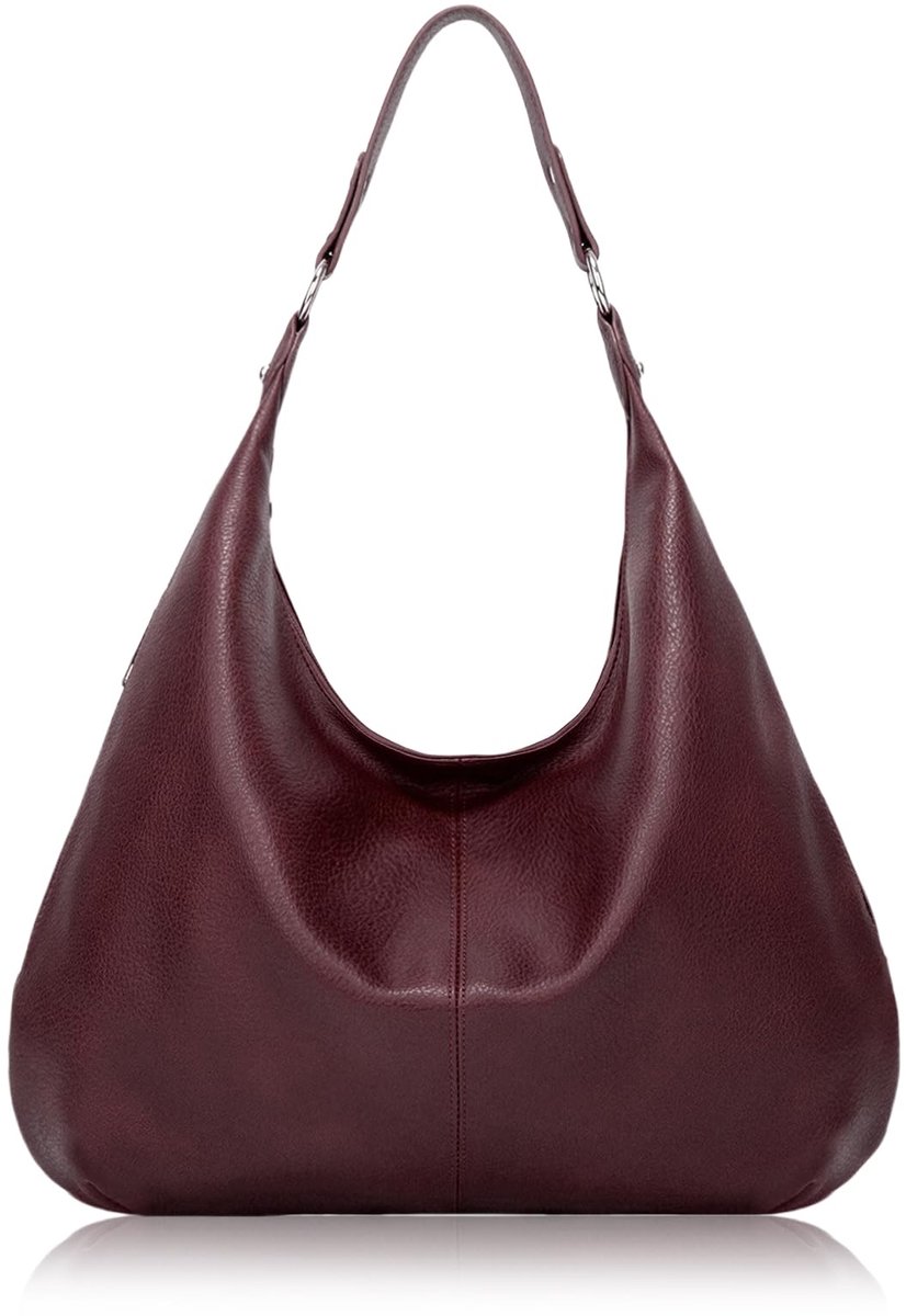 SnelShoppen - Dames Tote Bag, Grote Schoudertas van PU-leer, Vintage Hobo Bag, Handtas voor School, Kantoor, Werk, Reizen, Winkelen, 44.5x10x33 cm