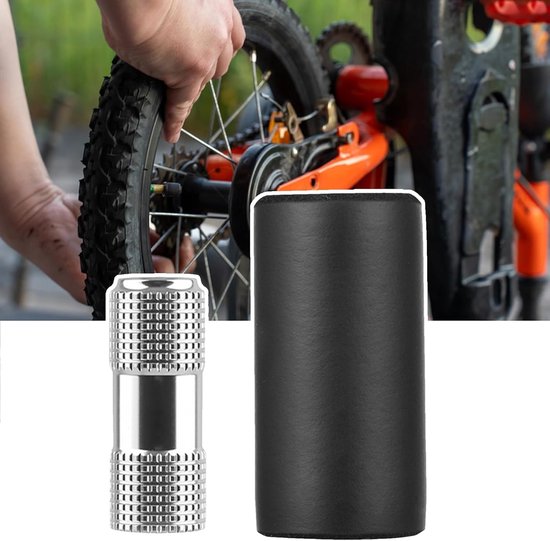 Bandenpomp Hoofd - Fietspomp Opzetstuk - Band Snel Oppompen - Precisie Mondstuk Rotatie - 30 gram - Zilver — afbeelding 5