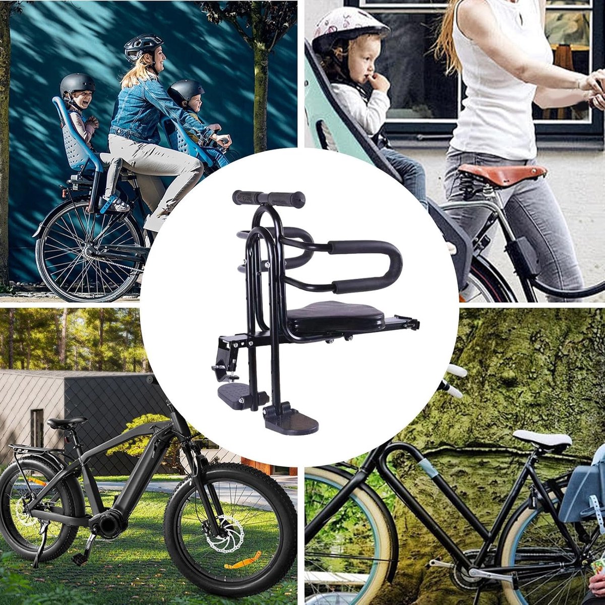 Kinderfietszitje - Fietsstoeltje Baby - Samen Fietsen - Verstelbare Pedaalhoogte - 39x31x22 cm - Universeel