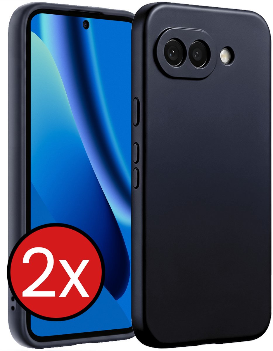 Hoesje - 2 Stuks - Geschikt voor Google Pixel 10a - Sterk & Shockproof - Telefoonhoes - Back Cover - Case Siliconen - Telefoon Hoes - Donkerblauw