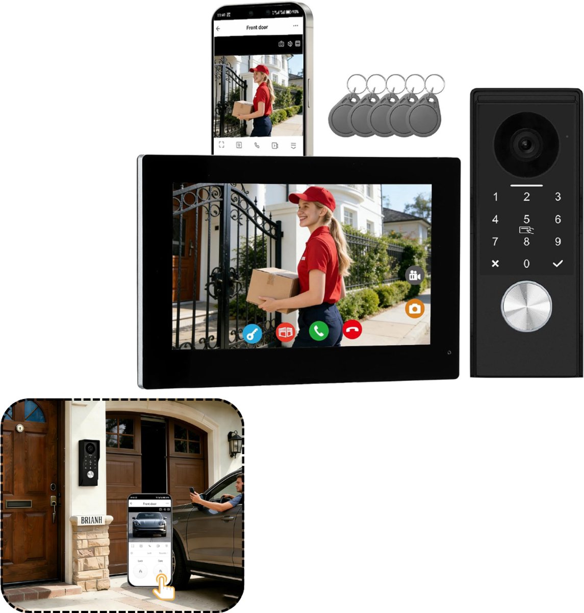 ApexArte® Videodeurbel met Camera - Intercom Systeem - Veiligheid Thuis