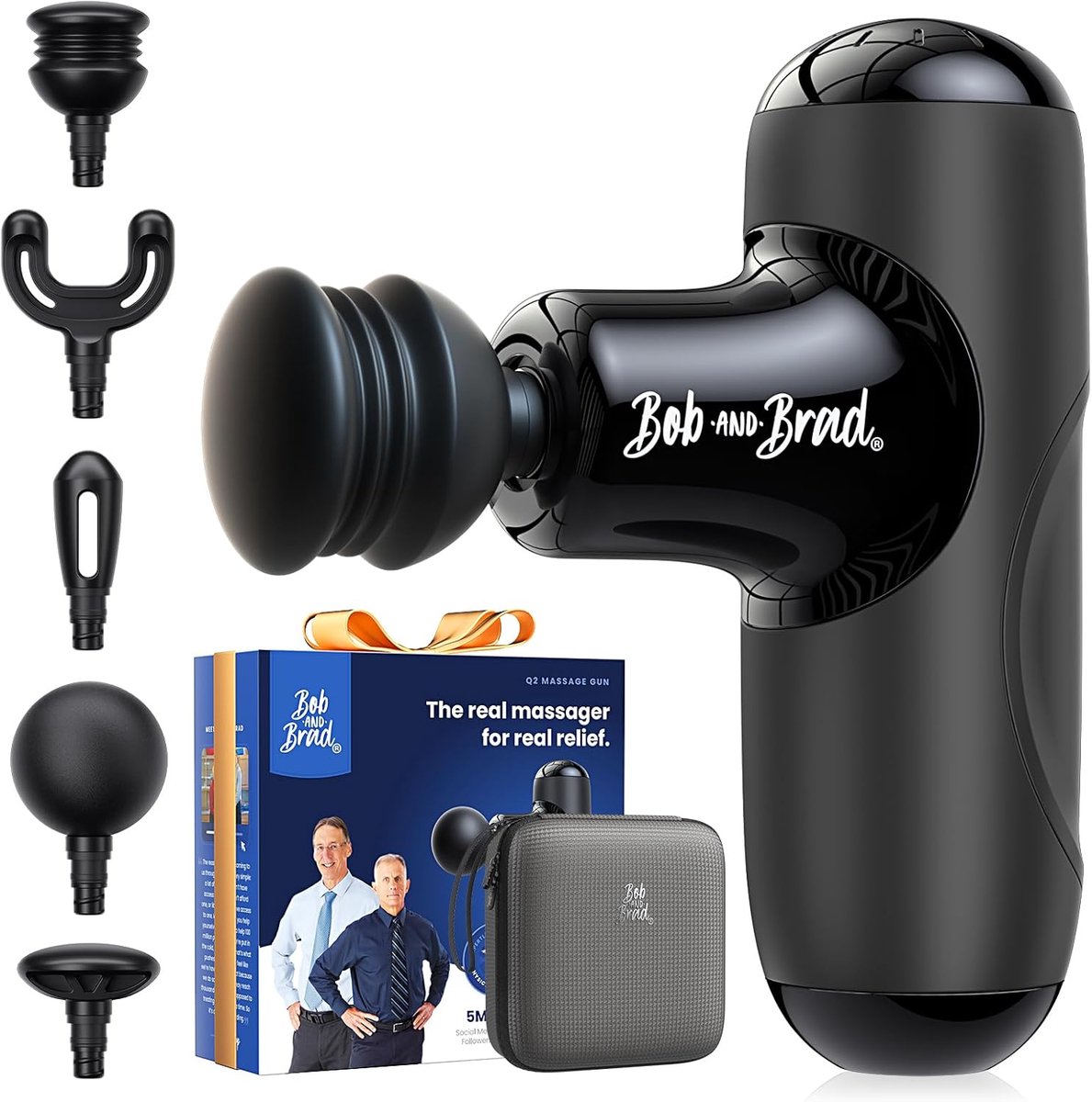 SnelShoppen - Mini Massage Gun Draagbaar Massagepistool voor Rug en Schouders, Krachtige Brushless Motor, USB-C Snelladen, Inclusief Reisetui, Ideaal