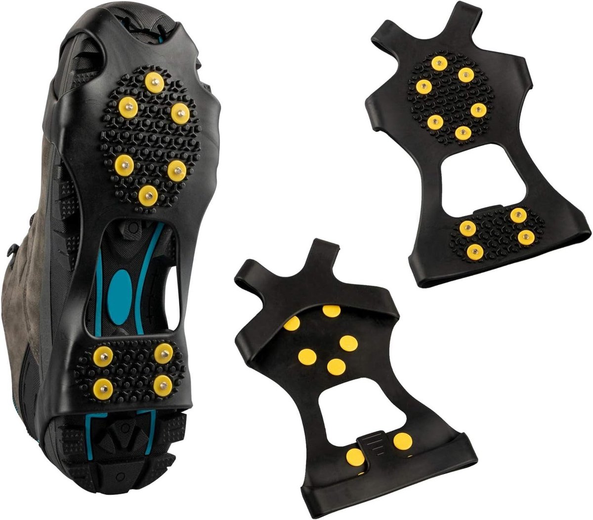 Anti-slip sneeuw en ijs grip met 10 spikes voor schoenen - rubberen crampons voor optimale traction