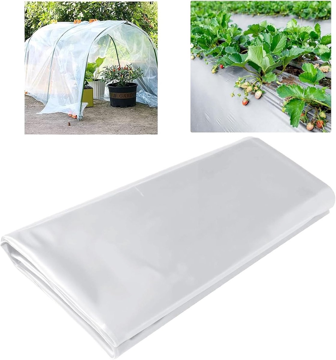 Extra Dikke Kassenfolie 2M x 3M, Transparante Polyethyleen Film, Waterdicht en Scheurbestendig voor Tuinieren en Isolatie