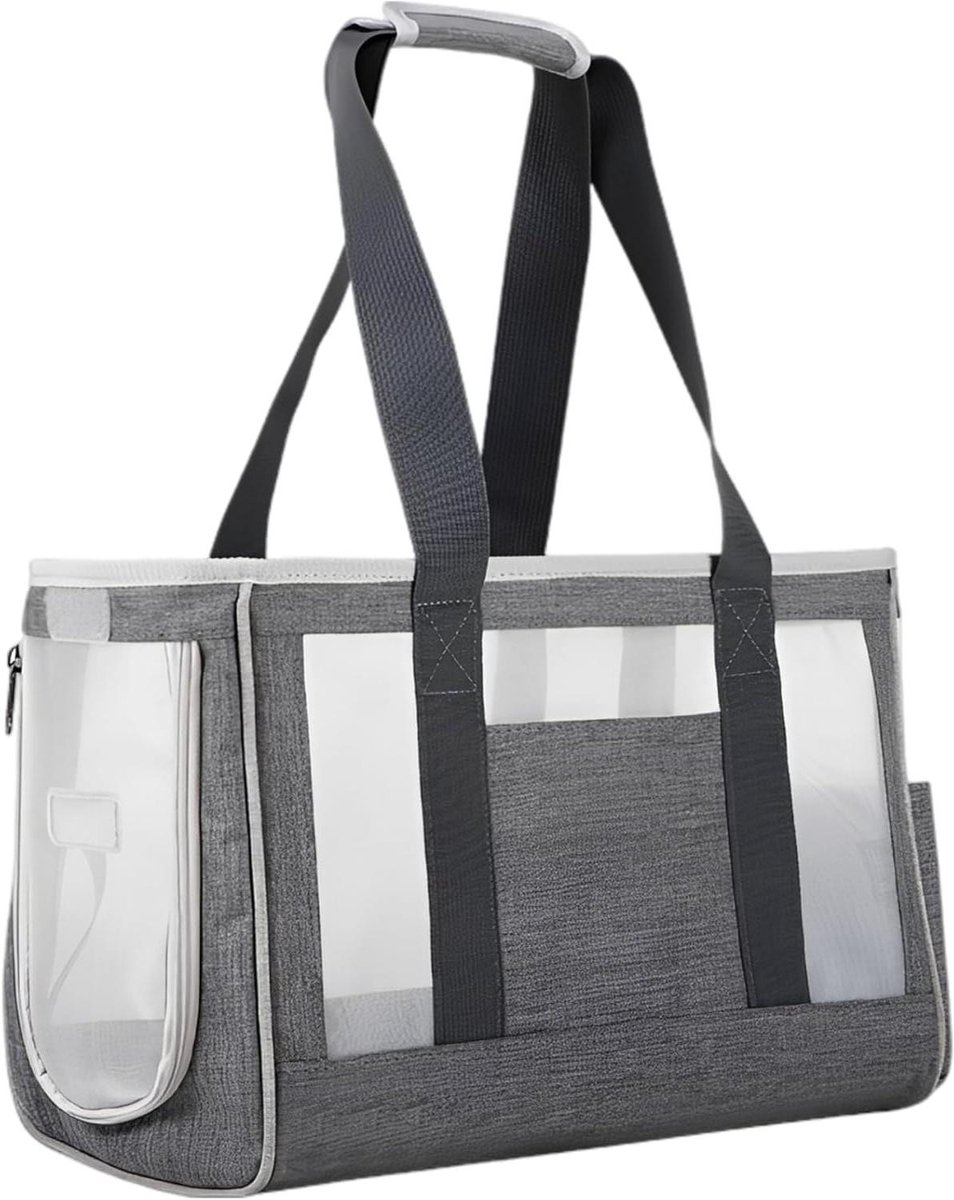 Huisdier Draagtas - Reis Tassen - Comfortabel Reizen - Ademend Gaas - 44 x 29 x 17 cm - Grijs