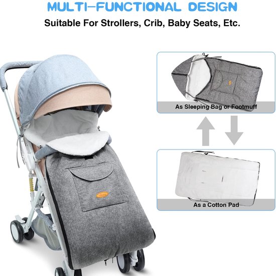 Universele Wintervoetenzak voor Kinderwagen en Buggy - Waterdicht en Warm van Universele — afbeelding 3