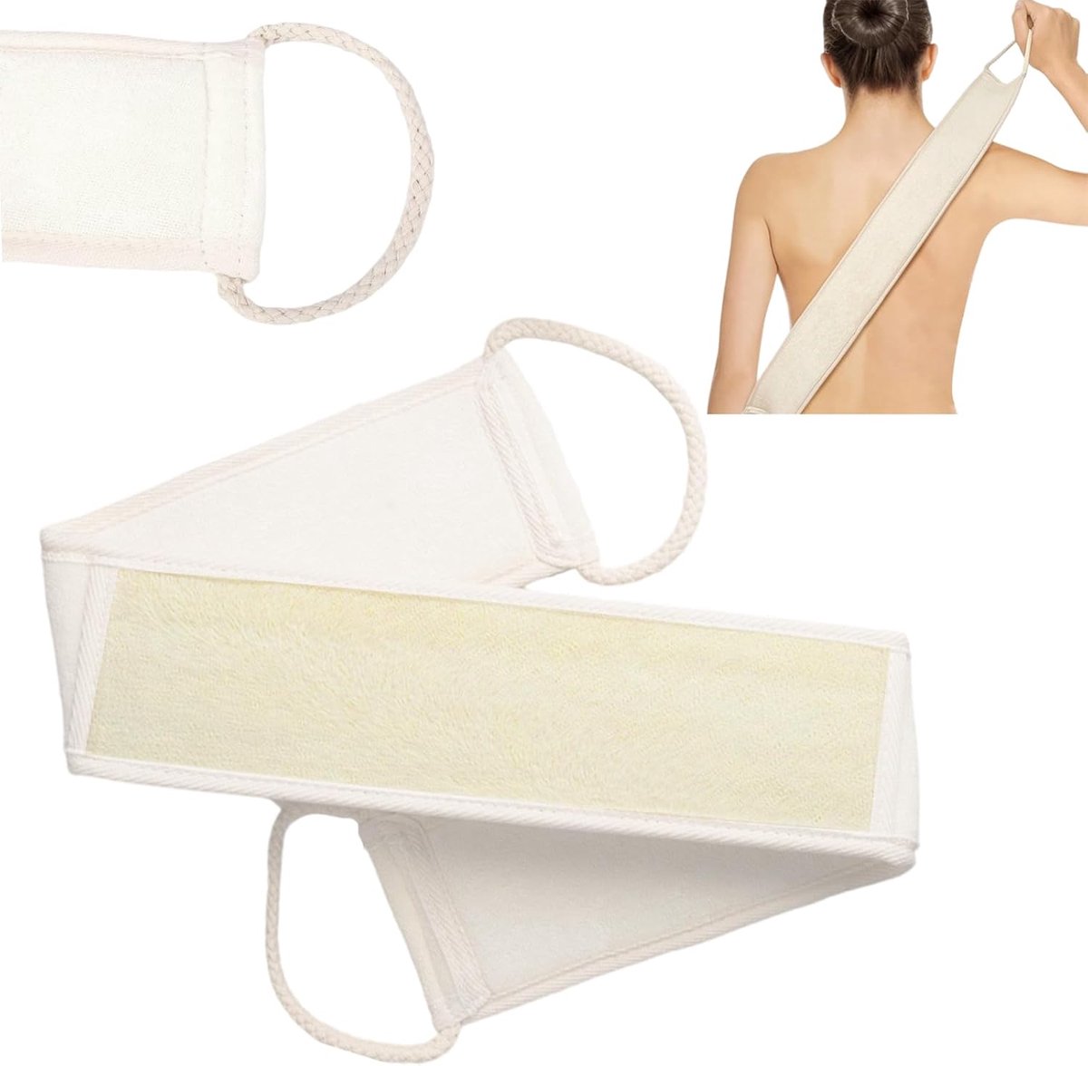 Luffa Rugrubber, luffa-rugrubber voor douche, huidreiniging en luffa-pad, natuurlijke organische peeling-sponzen voor mannen en vrouwen, massage, lichaamsverzorging