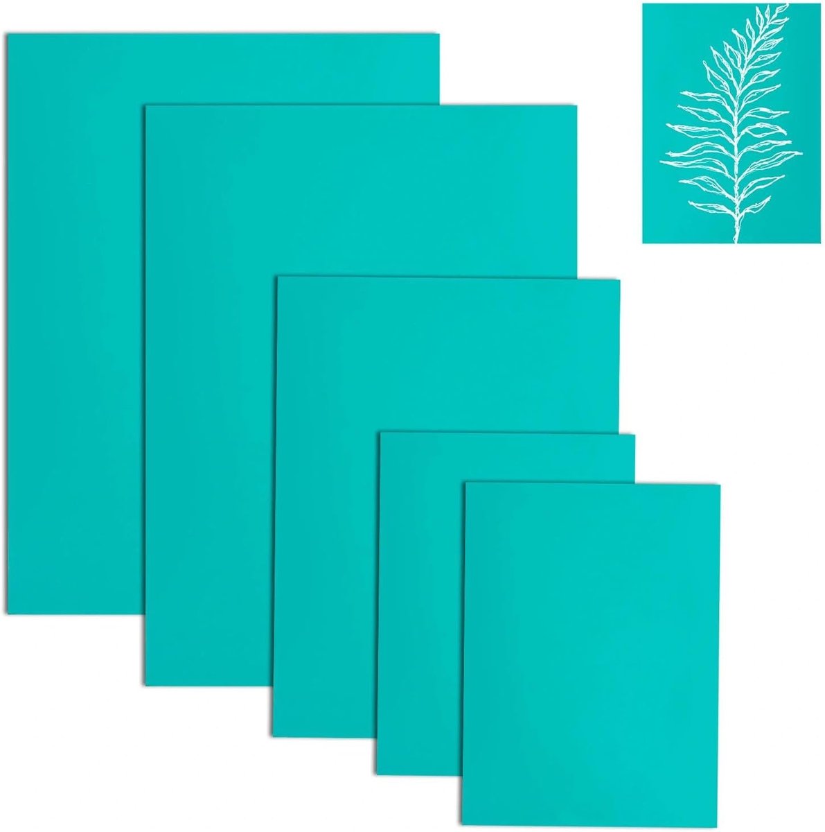 5 Pcs Soft Rubber Linoleum Sheets, Linoleum Sheets for Linocut Stamp Rubber Linoprinting, 3 mm Thickness Linoleum Material for Stamp Making and Crafts(2A4+A5+2A6)