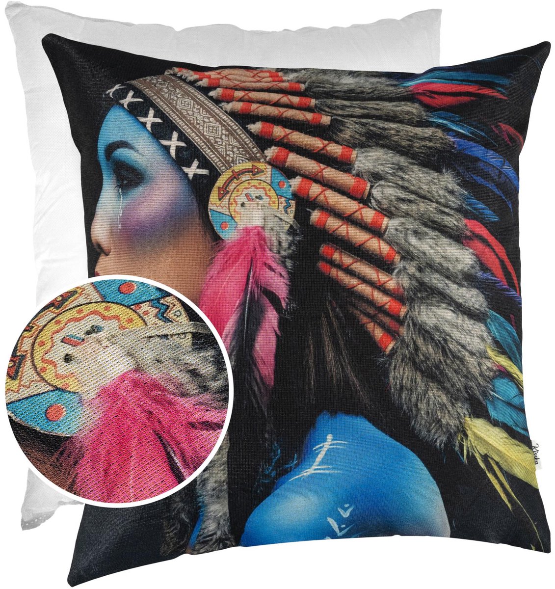 ANRO Indiaan Sierkussen 40x40 cm - Gobelin - Inclusief vulling Multicolor