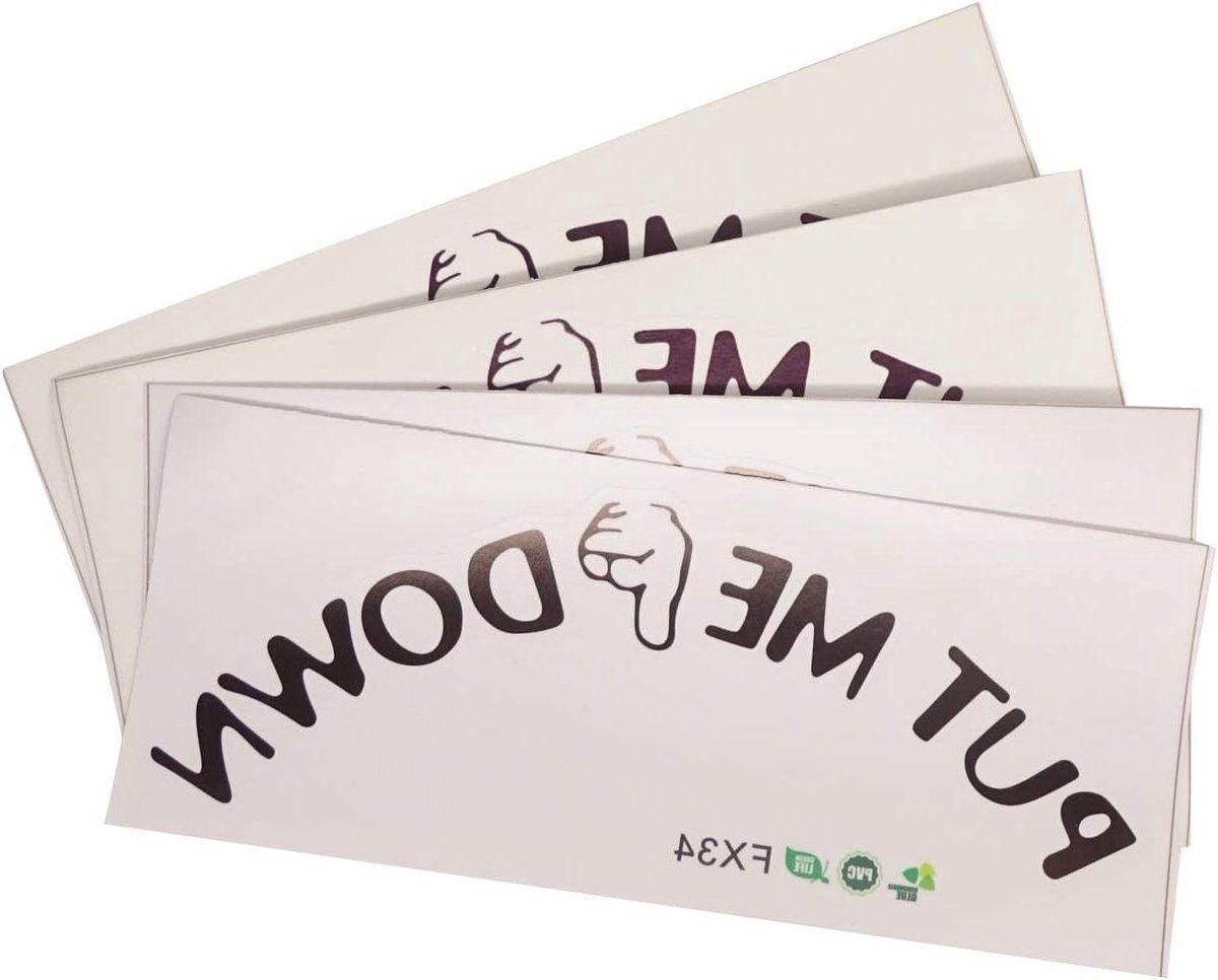 Toiletbril Stickers - Grappige Herinnering - Netjes Houden - Waterdicht PVC - 4 Sets - Zwart