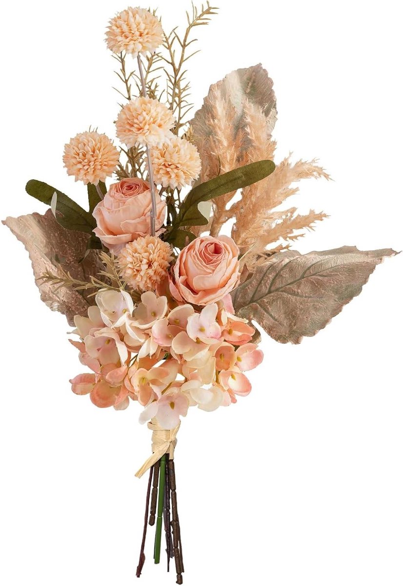 Kunstbloemen Boeket - Zijde bloemstuk - Decoratie aanbrengen - Onderhoudsvrij - 42 cm - Ch