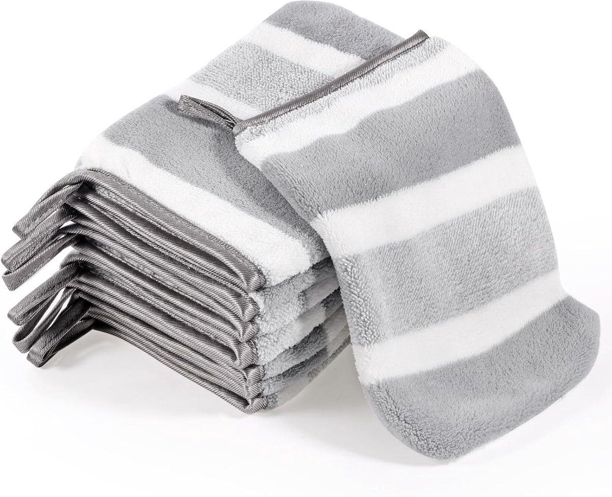 SnelShoppen - 8 Stuks Microfiber Gezichtsdoekjes, Super Absorberende Wasdoeken voor Gezicht, Baby en Kinderen, Coral Fleece Badhanddoeken, Herbruikbar