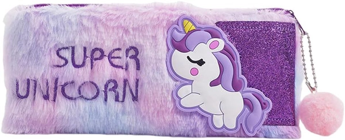 SnelShoppen - Unicorn Pennenhouder voor Kinderen, Volwassenen en Docenten - Schattig en Duurzaam Pluche - 1 Stuk - Unieke Kleuren en Cartoon Ontwerp
