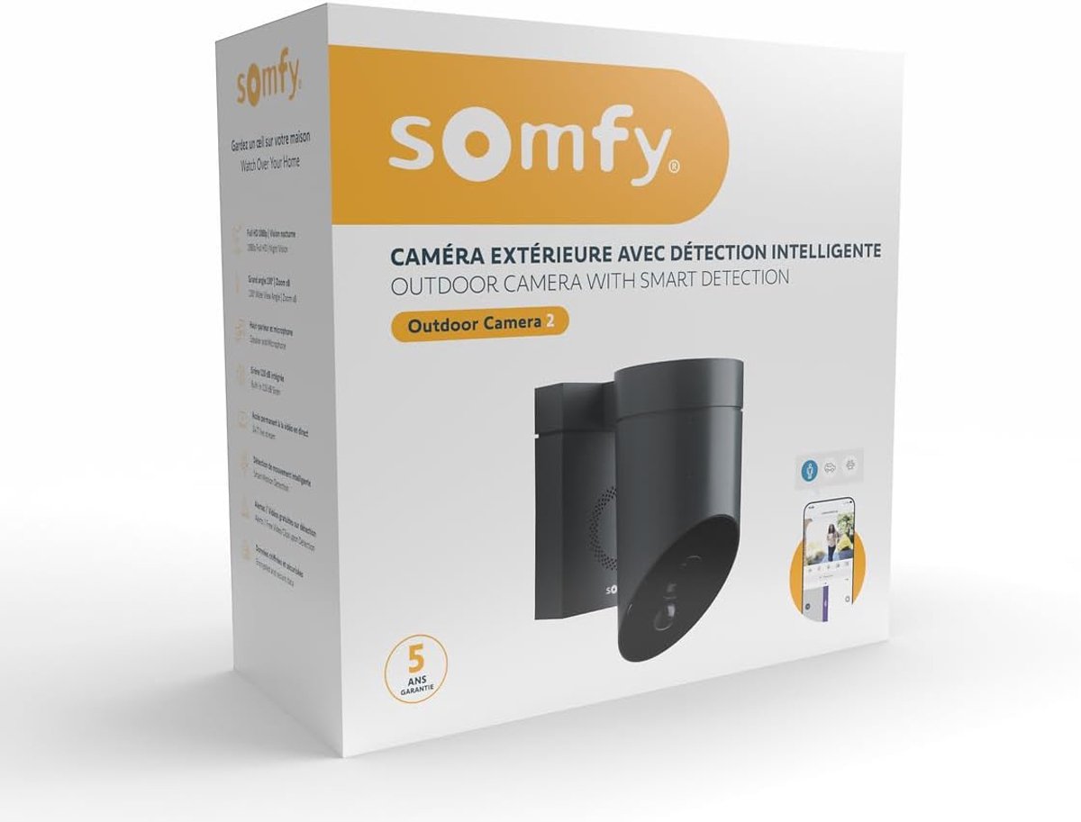 SnelShoppen - Outdoor Camera 2 Grey met 110 dB Sirene, Full HD 1080p, Slimme Bewegingsdetectie, Nachtzicht tot 8 Meter, 130° Kijkhoek, Verbinding met