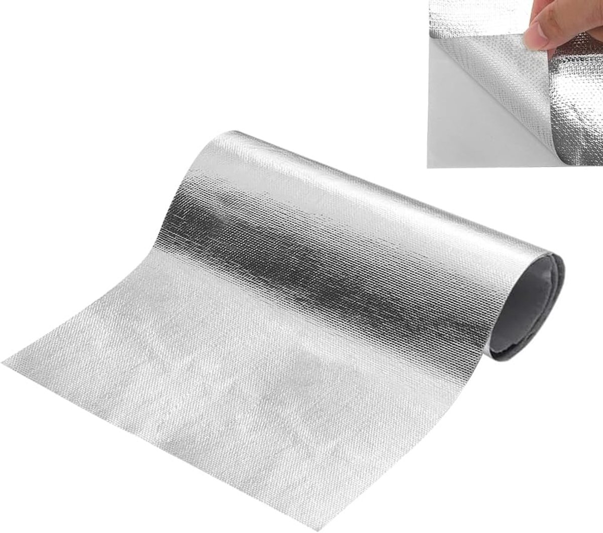 SnelShoppen - Aluminized Heat Protection 30x60 cm - Zelfklevend Aluminium Folie - Hittebescherming voor Badkamer, Slangen en Beschermplaten - Duurzaam
