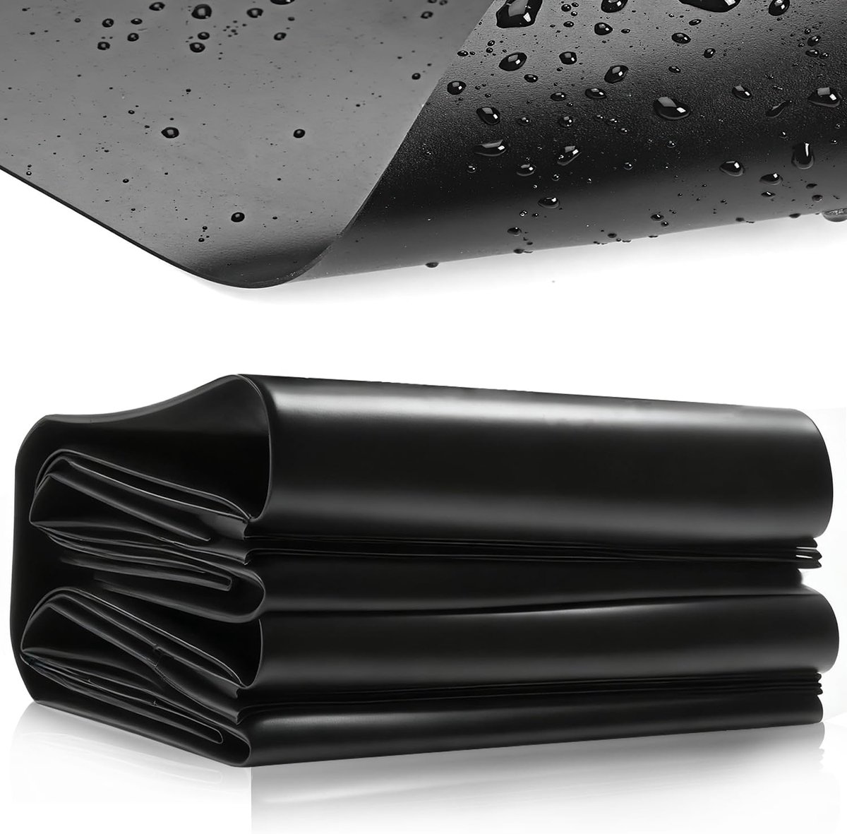 SnelShoppen - Pond Liner 3 x 4 m, 0.2 mm Dikte, HDPE Tuinvijverfolie, Buiten, Voor Tuinen, Kassen, Turtles, Robuust en Milieu vriendelijk