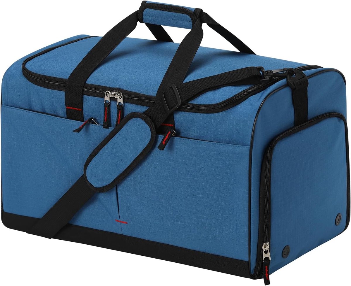 SnelShoppen - 55L Sporttas & Reistas voor Mannen - Blauwe Sporttas met Schoencompartiment en Waterdichte Vakken - Ideaal voor Sport, Reizen en Zwemmen