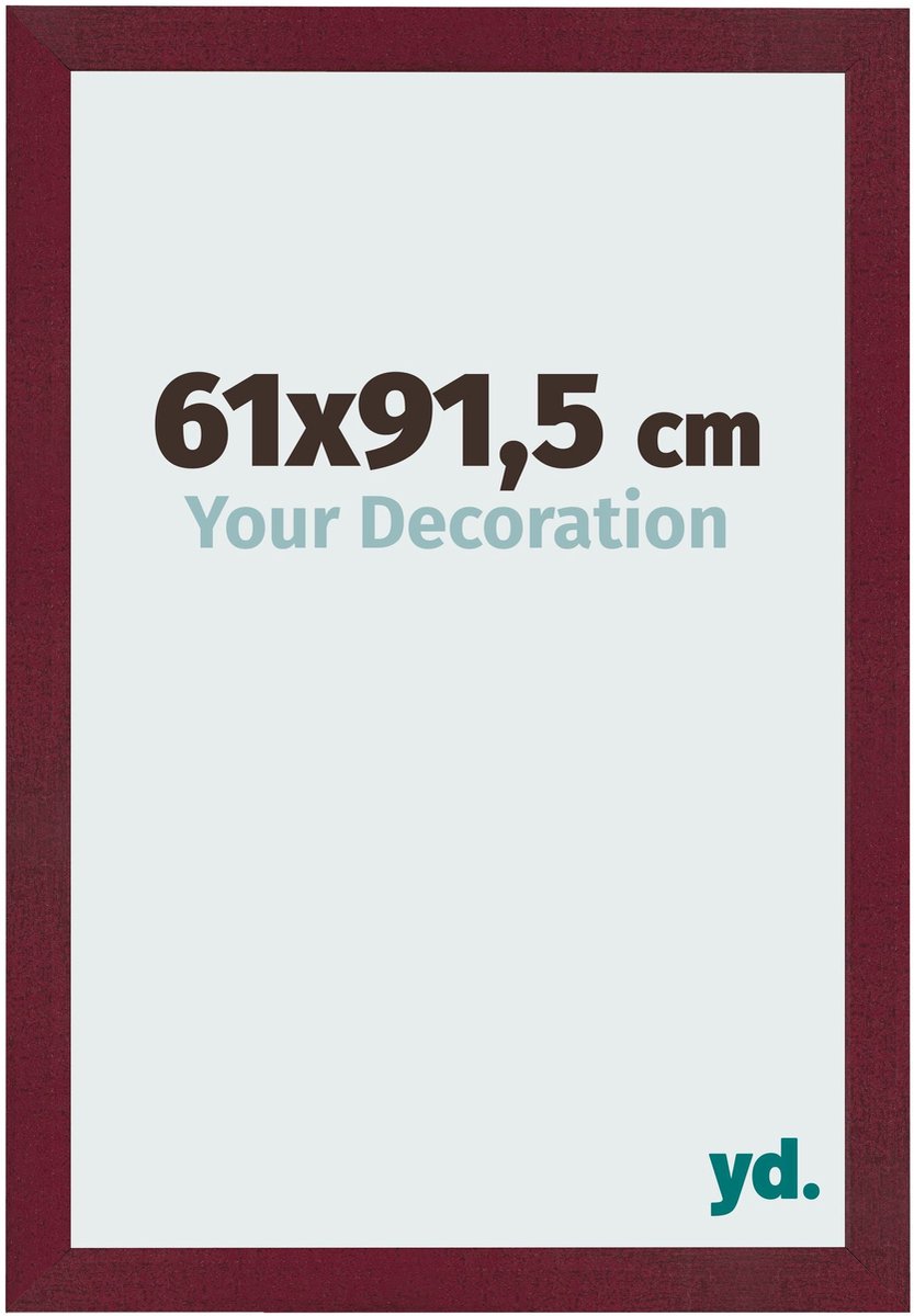 Your Decoration - Fotolijst 61x91,5 cm - MDF - Wijnrood Geveegd - Bologna