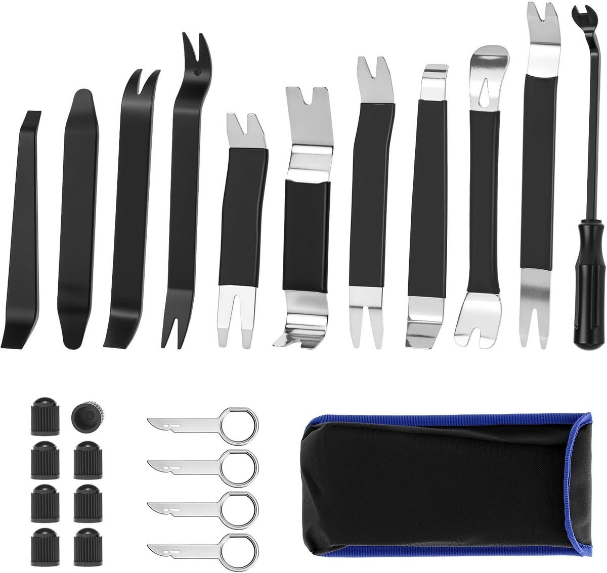 SnelShoppen - 24-delige Auto Ontmantelingsset - Interieur Trim Installatietools - Schokbestendig PP, Nylon & Manganese Staal - Inclusief Radio Tools &