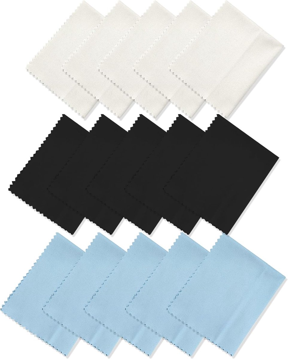 SnelShoppen - Pack van 15 Microfibre Schoonmaakdoeken voor Brillen, Schermen, Tablets - 14.5 x 17 cm - Herbruikbaar en Lintvrij - Ideaal voor Mobiele