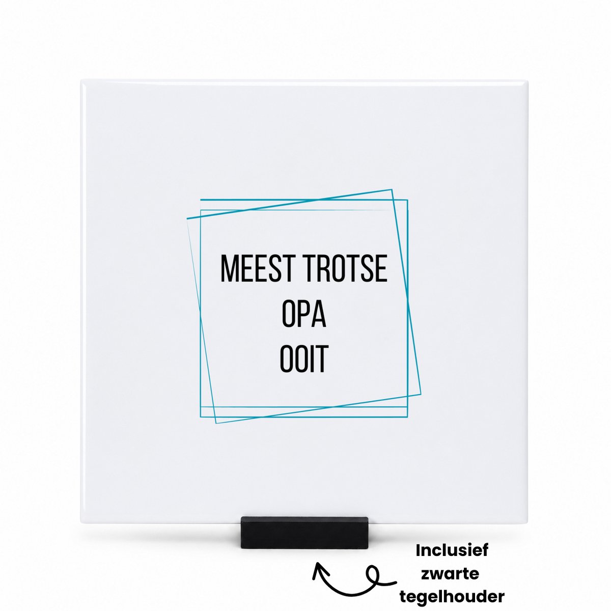 Hacebo meest trotse opa ooit tegeltje met tegelhouder - Opa - trotse opa - tegeltjes met tekst - verjaardagscadeau - verjaardag - cadeau - cadeautje voor opa - opa artikelen - kado - geschenk - gift - spreuktegels - 15x15 CM Wit