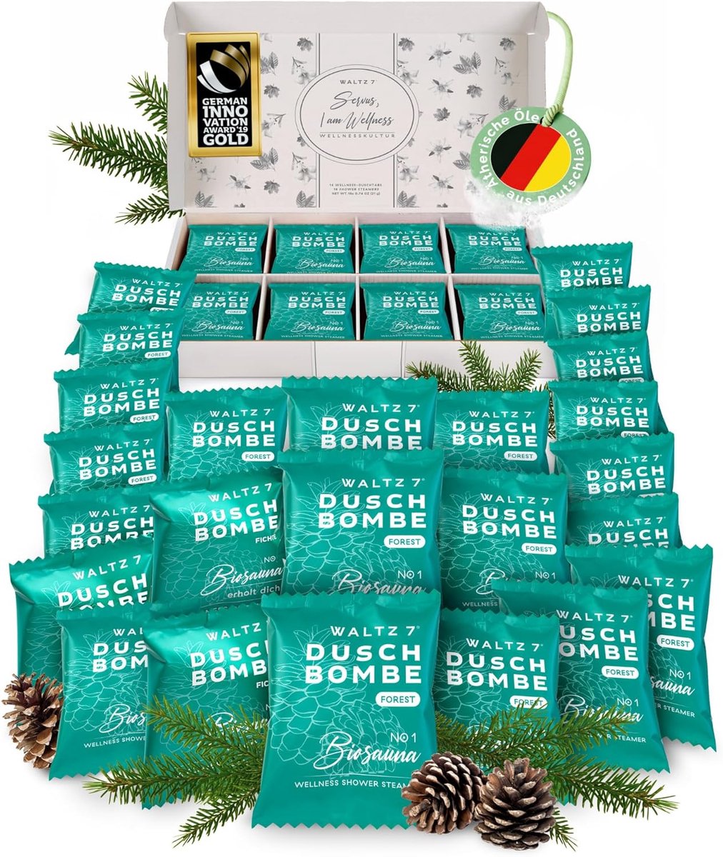 SnelShoppen - 32 Stuks Douchebommen met Spruce Wood Geur, Aromatherapie Wellness Gift Set voor Mannen en Vrouwen, Perfect Cadeau voor Verjaardag, Onts