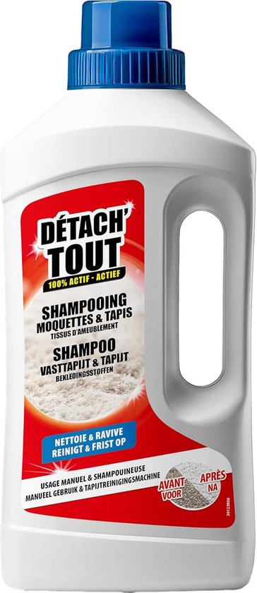 SnelShoppen - Vlekkenverwijderaar voor Vloerkleden en Tapijten, 1 L - Verwijdert Vlekken en Vuil, Ideaal voor Banken, Autozetels, Stoelen - Frisse Geu