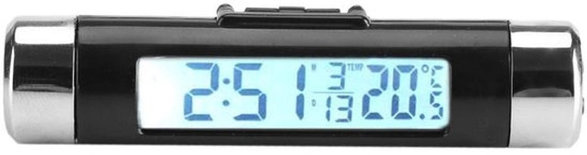 Autoklokthermometer, Clip-on vrachtwagen auto LCD-thermometer, digitale achtergrondverlichting, monitor met blauwe achtergrondverlichting (blauw)