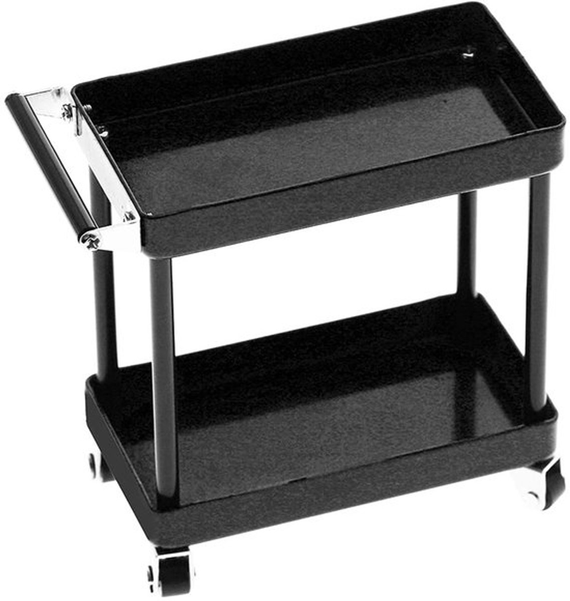 Mini-werkplaatswagen, gereedschapswagen, montagewagen, werkplaatswagen van metaal, multifunctionele wagen, 2 etages, materiaalwagen voor kleine onderdelen zoals moeren, bouten, schroeven, 86 x 42