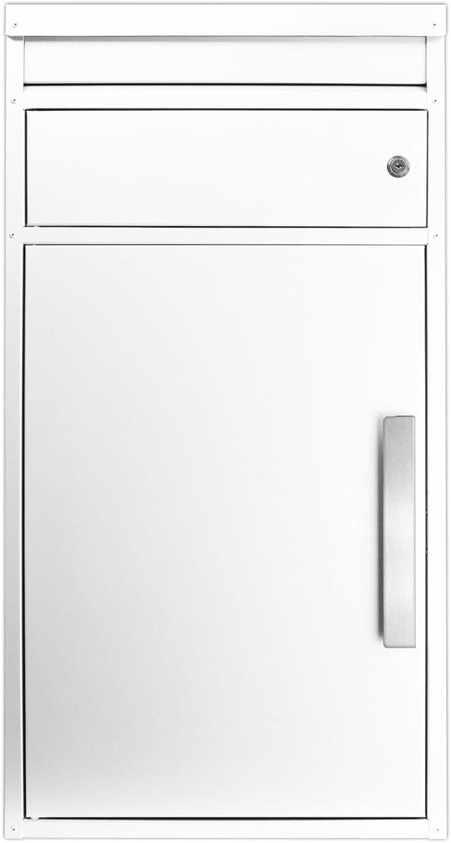 Pakketbrievenbus - Pakketbox brievenbus - Veilig post ontvangen - Automatisch vergrendelend - 70 liter volume - Wit