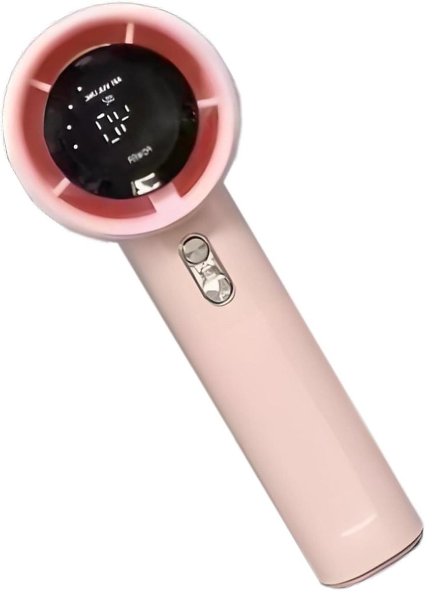 Handventilator - Draagbare ventilator - Koelte Onderweg - Traploze Regeling - 7 x 8.5 x 7 cm - Roze